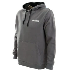 Okuma Motif Cotton Mens Hoodie Grey