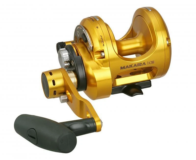 Okuma Makaira 10II SEa 2-Speed Lever Drag Reel Gold 1 Okuma Makaira 10II SEa 2-Speed Lever Drag Reel Gold